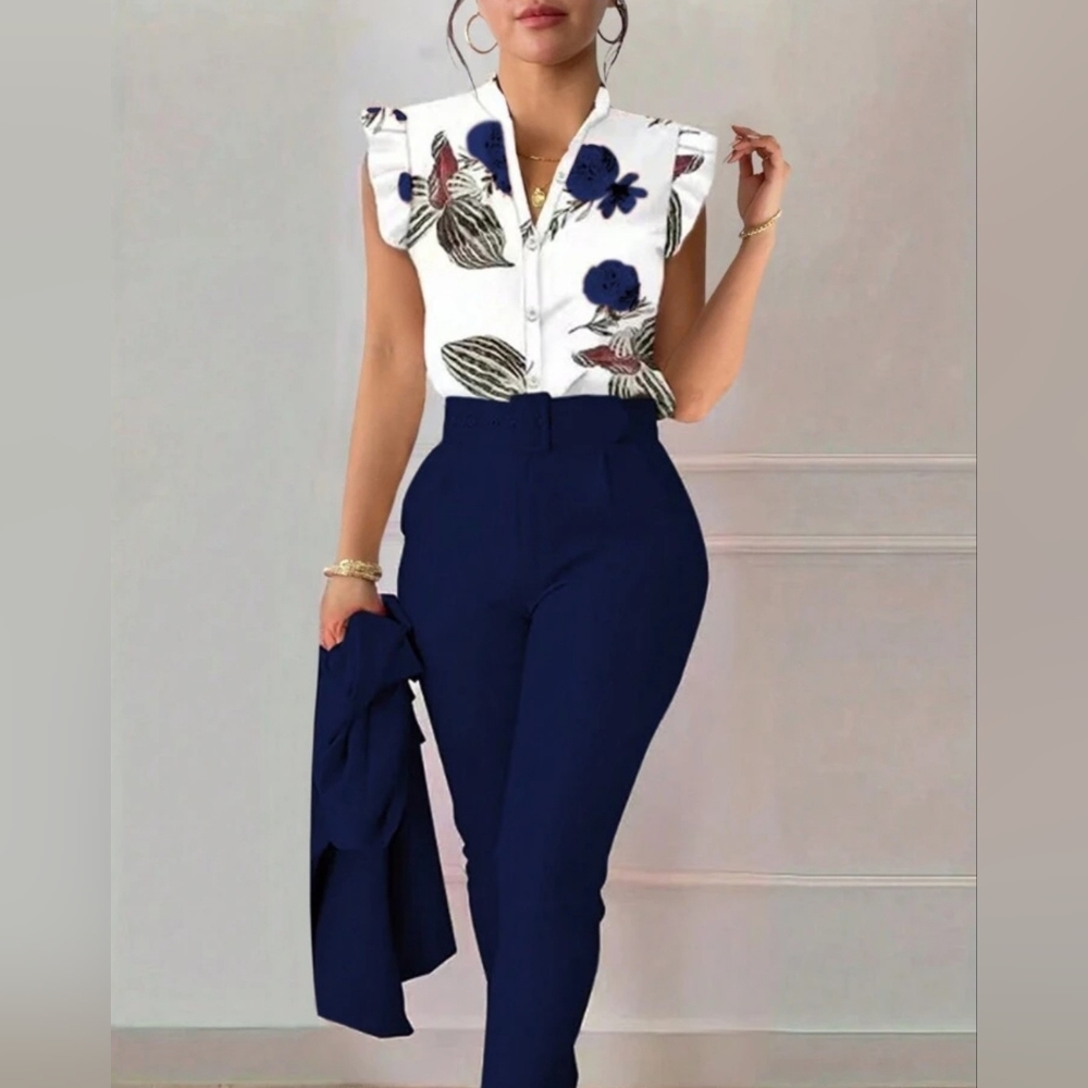 Navy Blue Women's 2 Piece Outfit